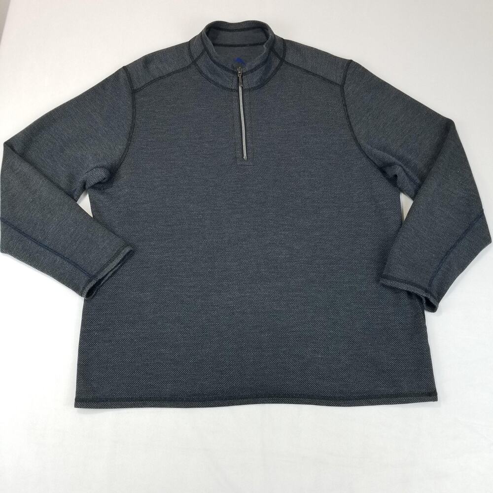 Tommy Bahama Sweater Mens XL Double In Paradise Half Zip Pullover Textured Knit